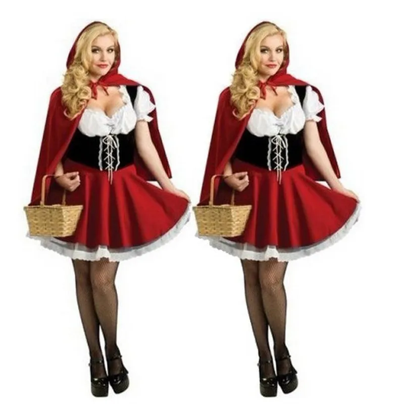 6XL сексуальные женские красные костюмы с капюшоном для взрослых аниме косплей