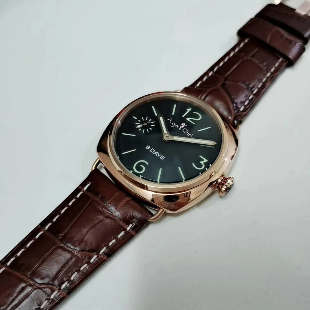 

Luxury Brand Men Automatic Mechanical Rose Gold Black Seal 8 Days Brown Leather Stainless Steel 3 Days 1950 Watch Luminous 45mm