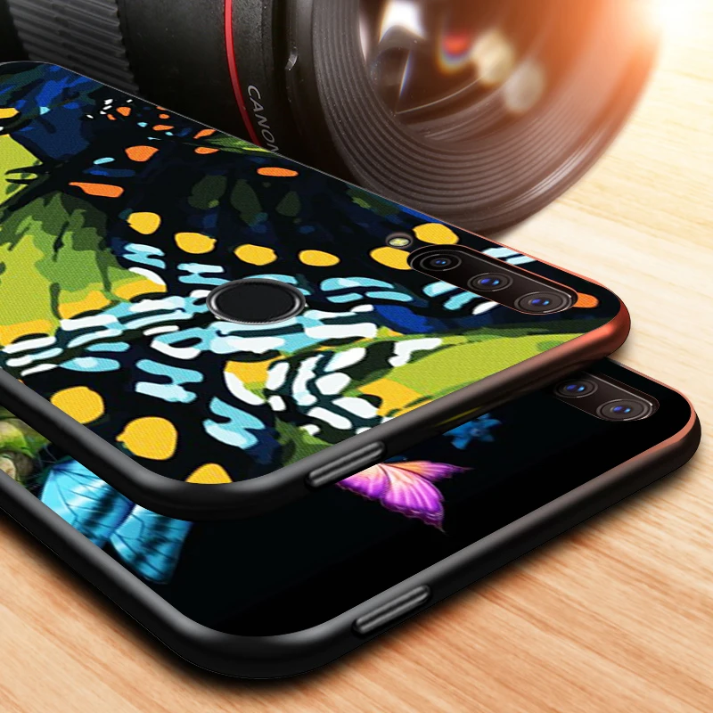 

Butterfly Beautiful for Huawei Honor 30 20 10 9S 9A 9C 9X 8X MAX 10 9 Lite 8A 7C 7A Pro Silicone Black Phone Case