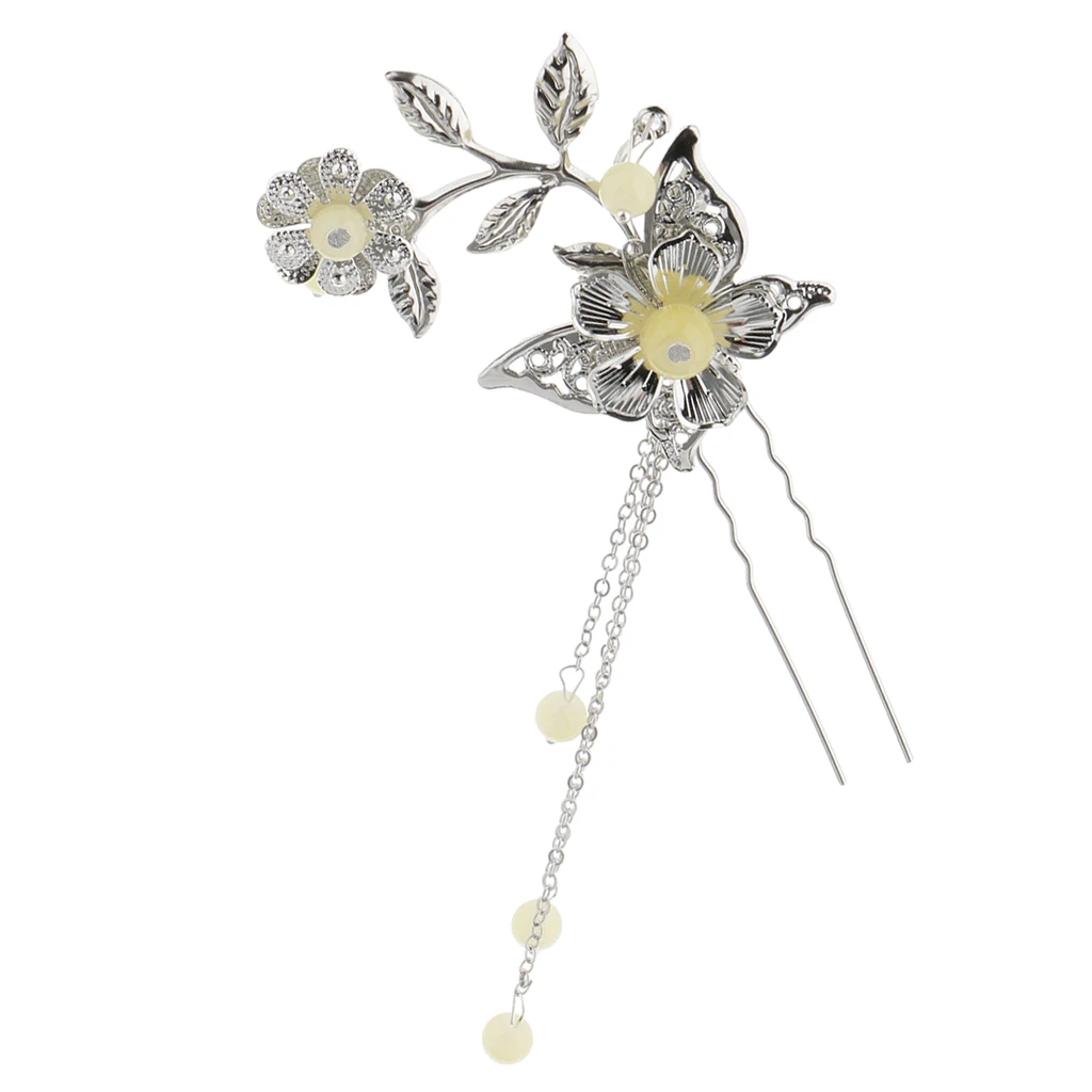 Kanzashi Hairpin Japanese Hair Clip U Pin Tassels for Kimono Bride Lady |