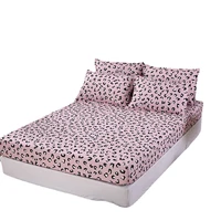 summer home bed mattress round shape fitted sheet comfortable rubber linen sexy leopard pink 12020030 18020030