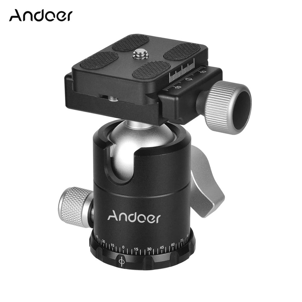 

Andoer X-30S шаровая Головка головка штатива + быстросъемная пластина для камер sony Nikon Canon DSLR Максимальная нагрузка 10 кг/22 фунта