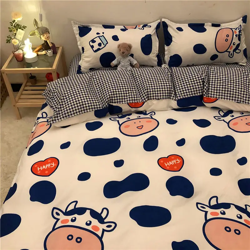

Cute Bedding Set Luxury Modern Fruit Cartoons Queen Size Sheets Adult Children Duvet Quilt Cover Comforter Kawaii Boys Girl Bed