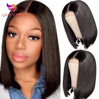 blunt cut bob wig brazilian lace front human hair wigs remy straight bob wig for women 4x4 lace closure bob wigs with baby hair