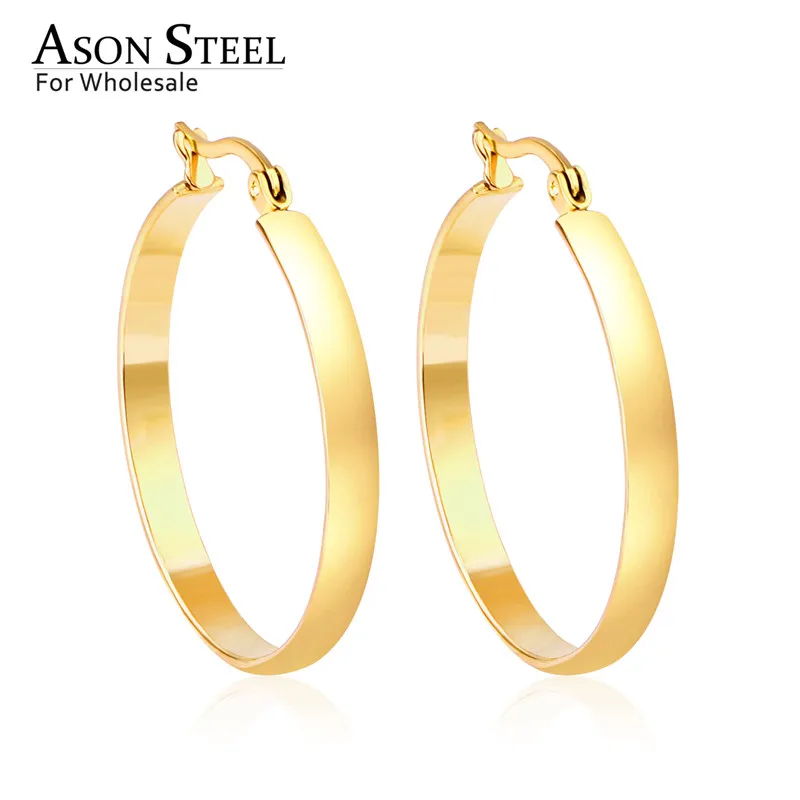 ASONSTEEL, большие серьги-кольца для женщин, Золотой/Серебряный Цветной Круг, круглые серьги, Размер 10 mm-40mm, Женские аксессуары, Brincon, для студентов