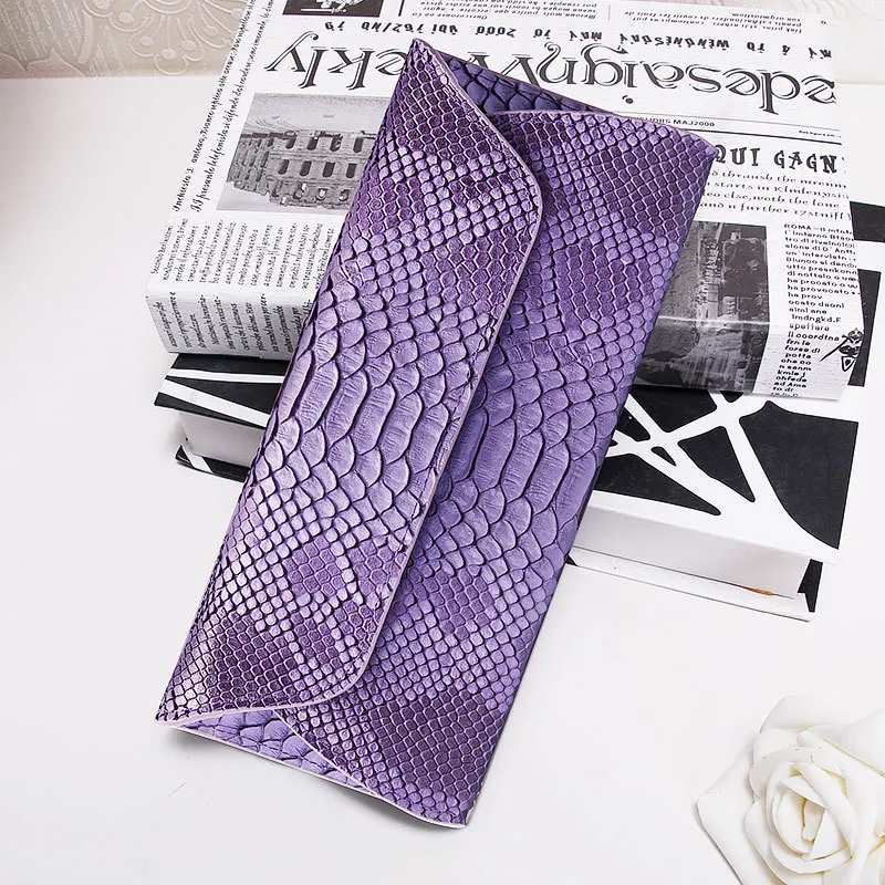 Настоящая змеиная кожа шаблон тонкий кошелек-клатч с Для женщин пикантные