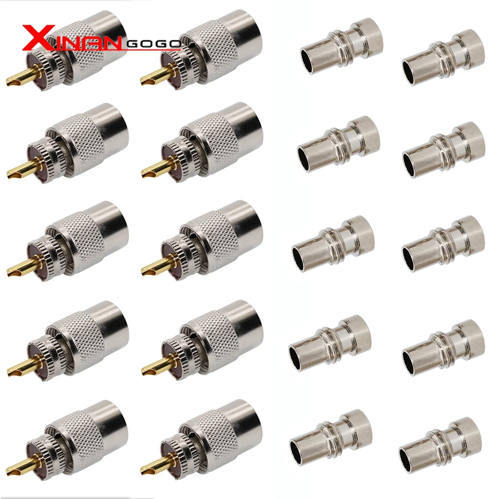 

10 Pcs UHF PL-259 Male Solder RF Connector Plugs For RG8X Coaxial Coax Cable