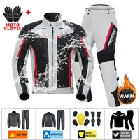 winter motorcycle jacket pants suit cold proof waterproof men motorbike riding jacket protective gear veste chauffante homme