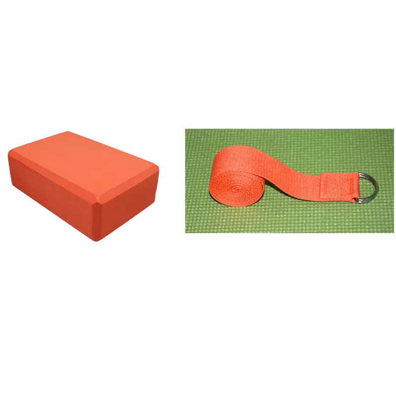 block and belt 1830*610*6 мм ТПЭ Коврик для йоги с позиционной линией нескользящий коврик для начинающих экологический фитнес гимнастический коврик поясные блоки - Цвет: block and belt