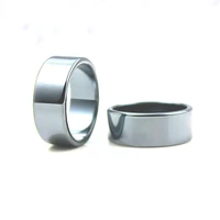 free shipping natural hematite ring 1 piece glossy smooth and fashionable 5a grade surface 10mm black magnet men women jewelry