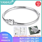 YANHUI с сертификатом 100% 925 пробы Серебряная цепочка браслет  браслет для женщин, роскошные ювелирные изделия 16-23 см HB925