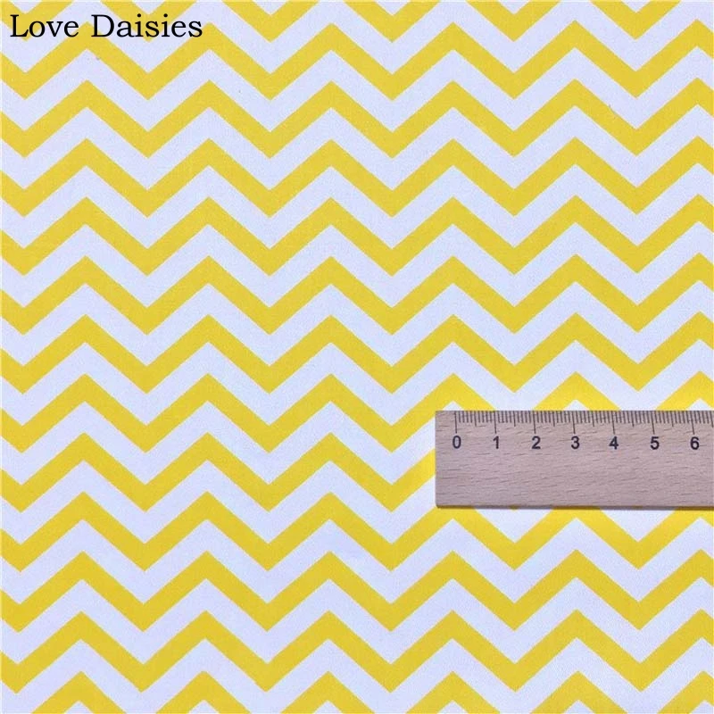 Cotton Twill Cloth Cartoon Yellow Chicken Panda Rabbit Chevron fabric for DIY Crib bedding Cushion Dess Handwork Home Decor