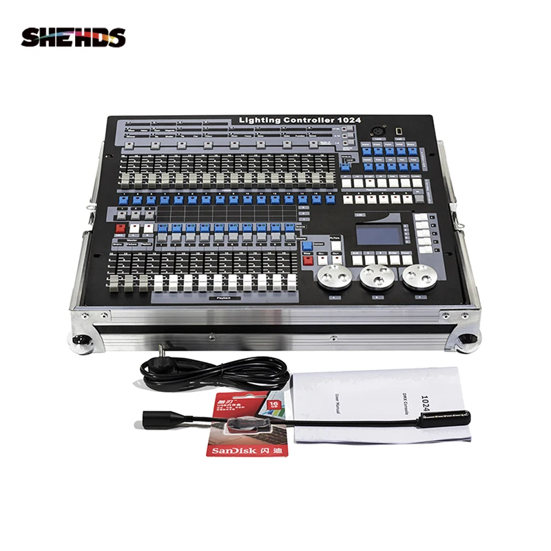 

SHEHDS DMX512 Stage Light Controller Dongle 1024 Channel With Flight Case PC/SD Offline Mode Light Jockey Dmx Controller Disco