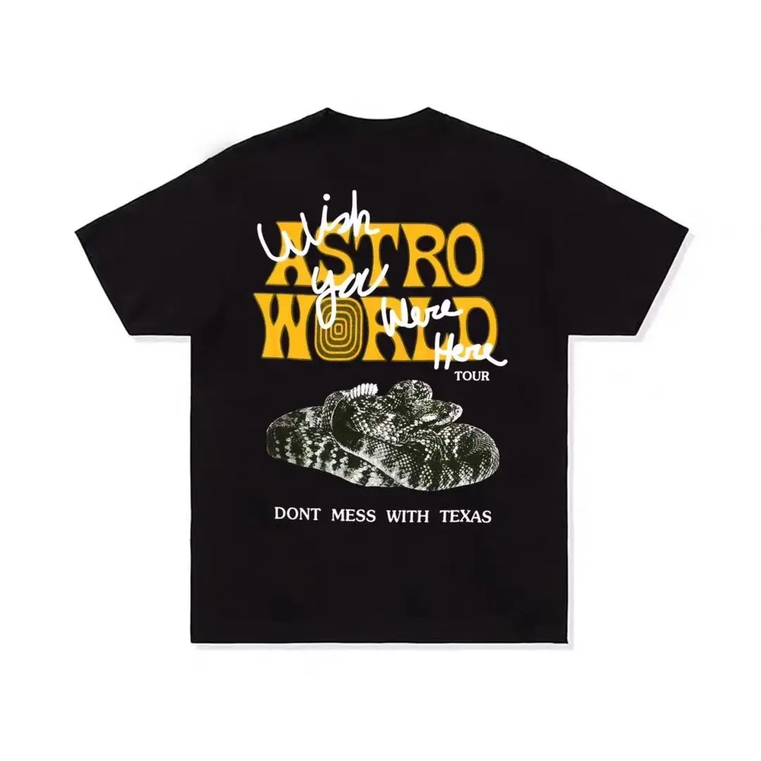 Новая модная уличная одежда футболки с черным принтом Astroworld крутая Мужская