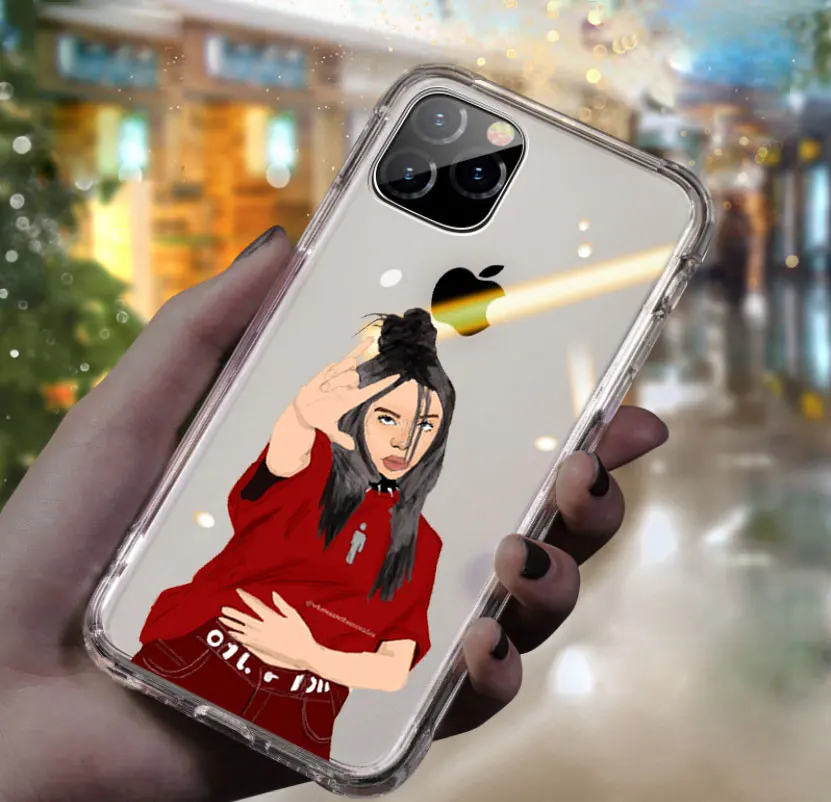 TPU A1044 Billie Eilish наклейки dont smile at me мультфильм чехол для телефона для iPhone 11 pro max 7 5S SE 6 6s 8 7 Plus X XR XS MAX Мягкий ТПУ чехол - Цвет: TPU A1044