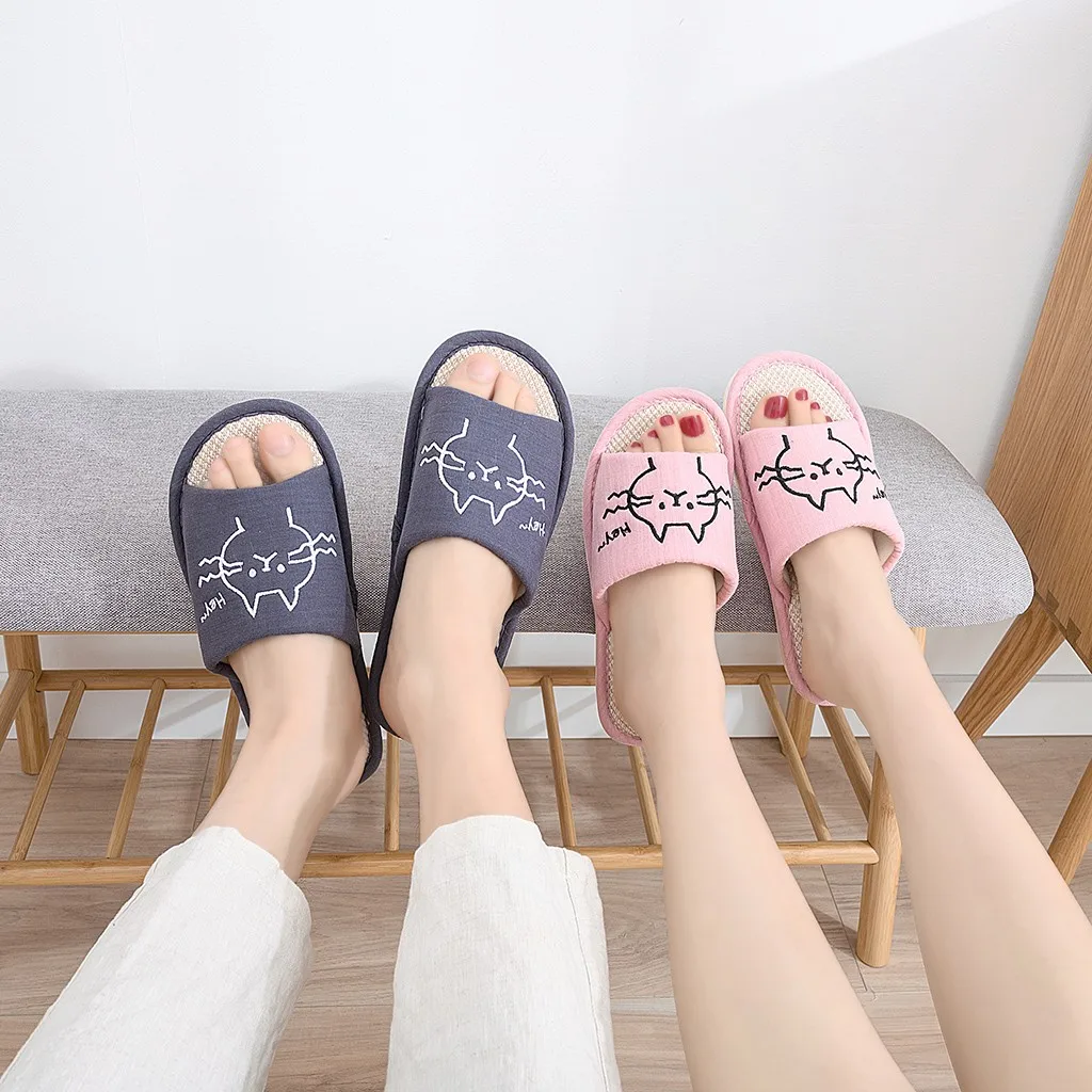 Мужские Летние Повседневные тапочки дышащие льняные сандалии мужские домашние