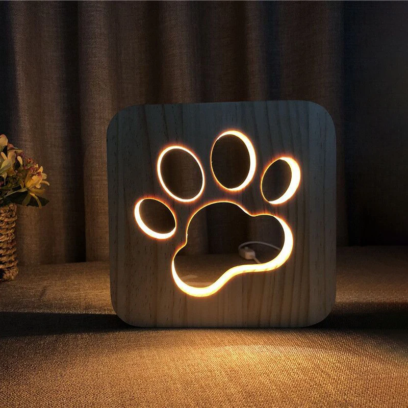 Modern Night Table Lamp Bedroom Bedside Creative Wood Led Desk Light Fixtures Art Deco tafellamp for Kid Children Christmas Gift