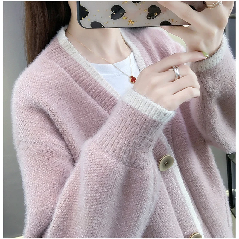 

Sweater Jacket Women Spring Autumn Wear Korean Loose Sweater Jacket Fashion Lazy knit Cardigan 2020 New Long sleeve L200