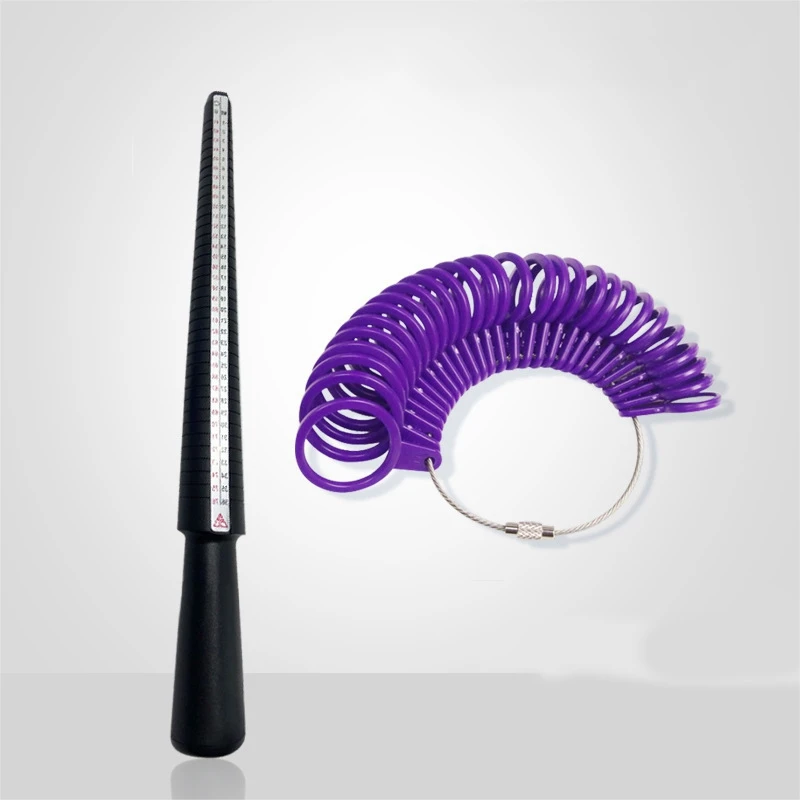 

Sizes Ring with Mandrel Stick Plastic Jewelry Measuring Scales Kit Tools for Men & Women Measuring Rings Diameter