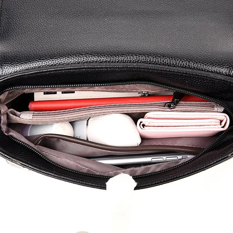 

Women's Clamshell Quality Leather Shoulder Bag Commuter Type Work Small Handbags Female Winter Simple Trendy Crossbody Bags Sac