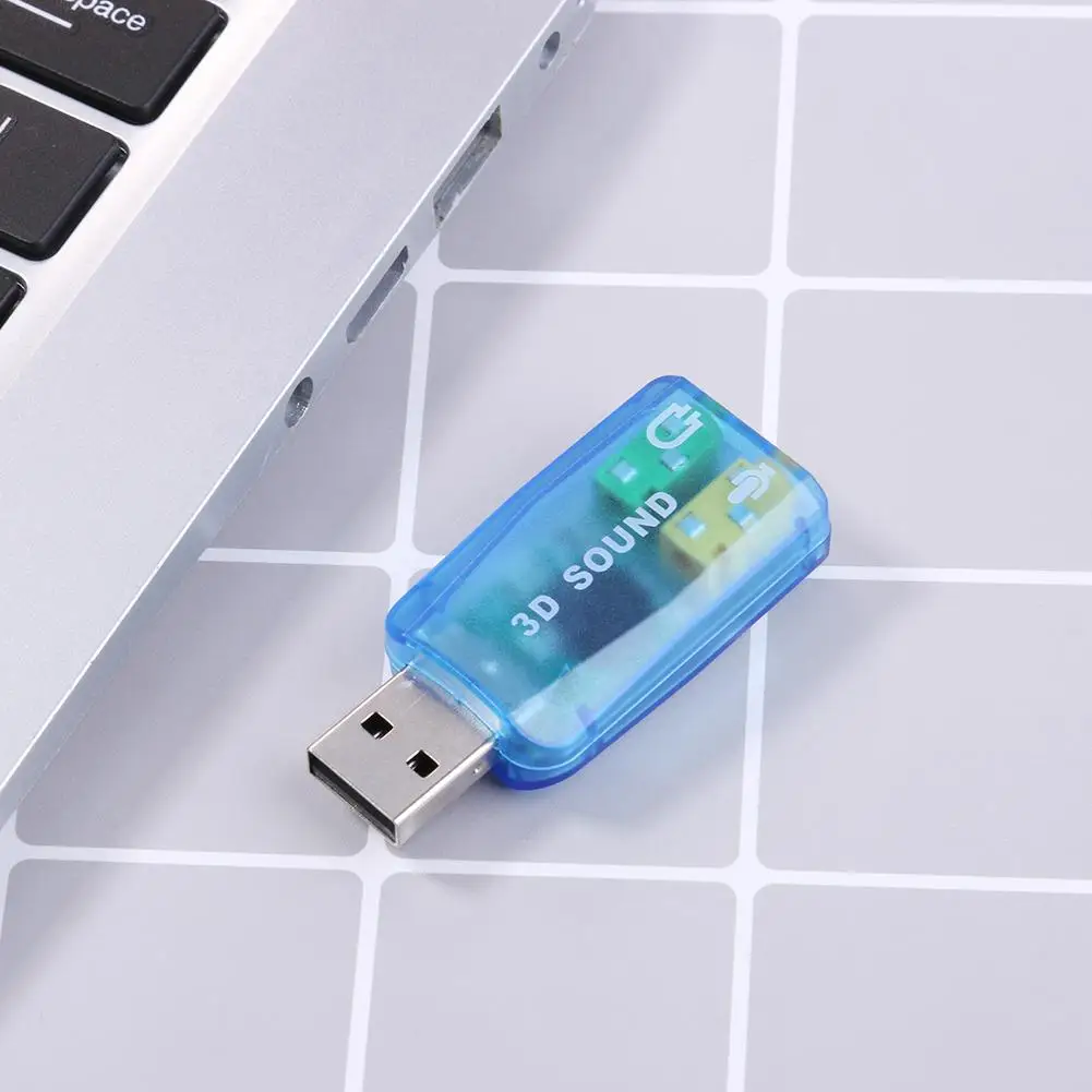 Внешняя звуковая карта USB 3D Аудио гарнитура микрофон адаптер для настольного ПК