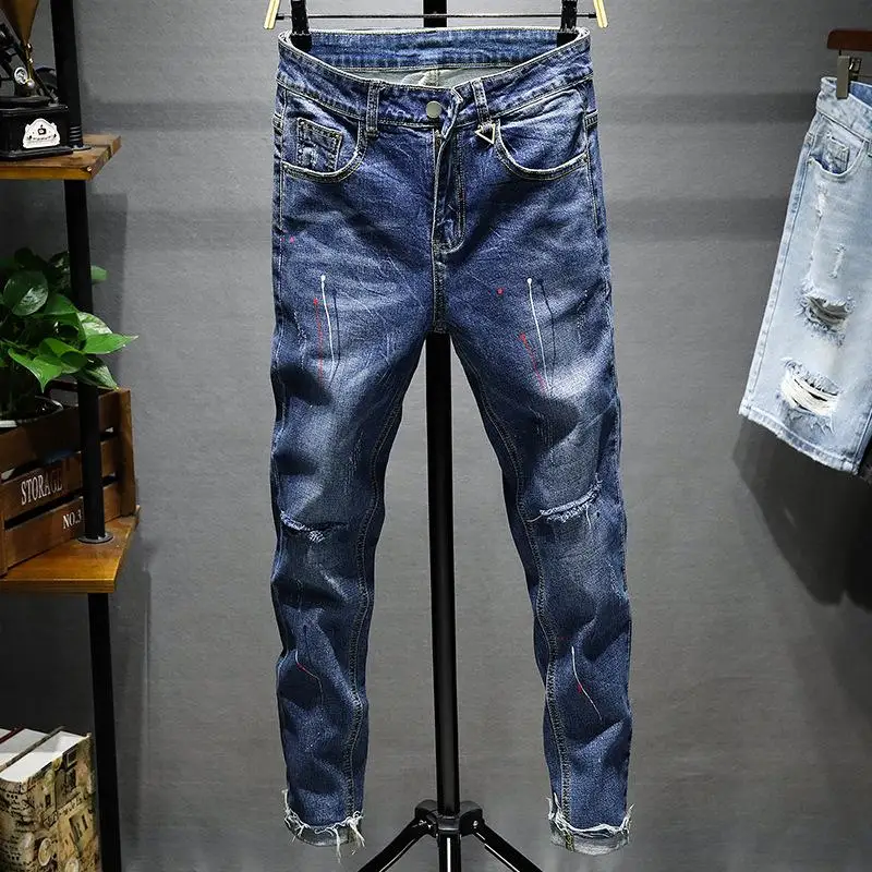 

Men's Fashion Straight Denim Jeans Trousers Slim Casual Jean Pants Skinny Pants