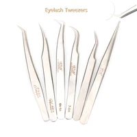 2pcs eyelash extension tweezers stainless steel eyelash tweezers fan lash eyebrow tweezers vetus excellent closure applicators