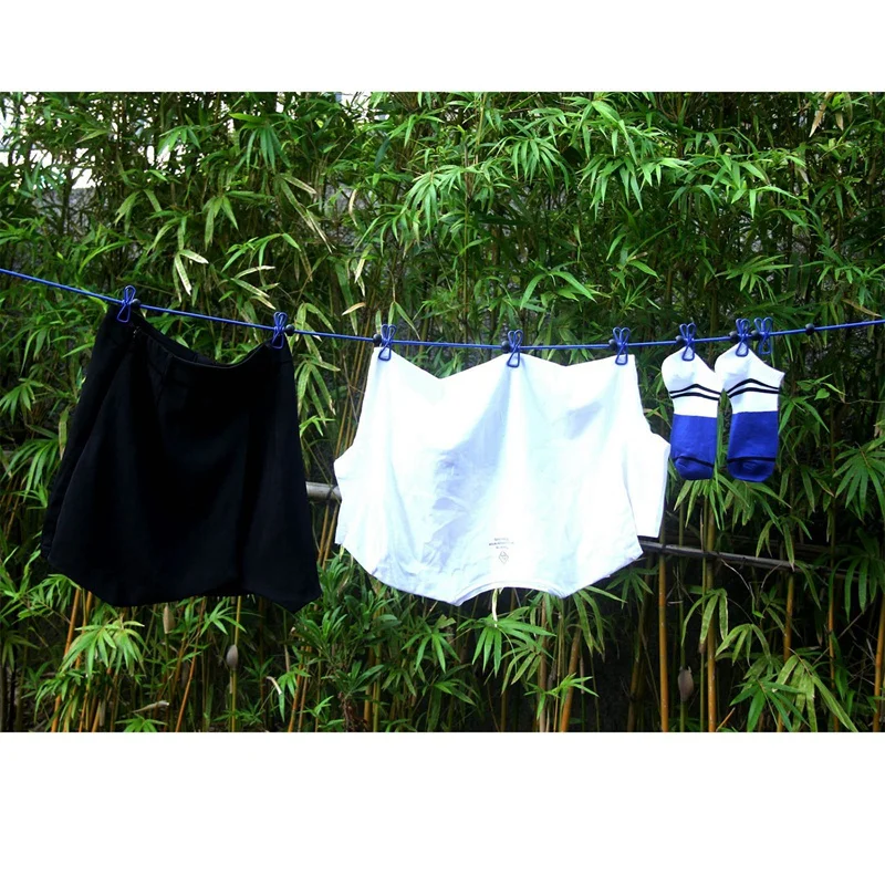 

Clothesline Outdoor Clothesline Portable Travel Elastic Clothesline Adjustable Clothesline Comes with 12 Clothespins