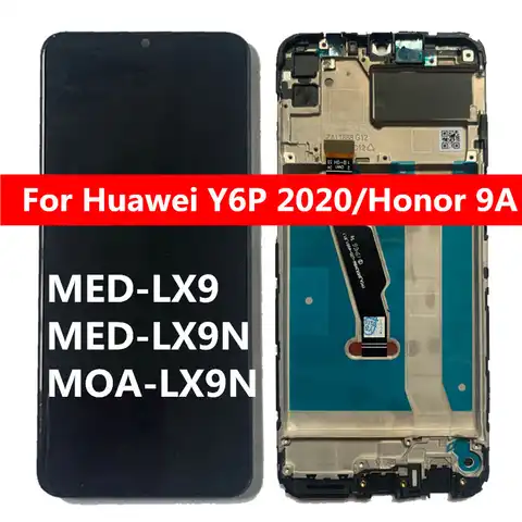 Дисплейный модуль с тачскрином и рамкой для Huawei Honor 9A 6,3, MOA-LX9N, MED-LX9, MED-LX9N, y6P 2020