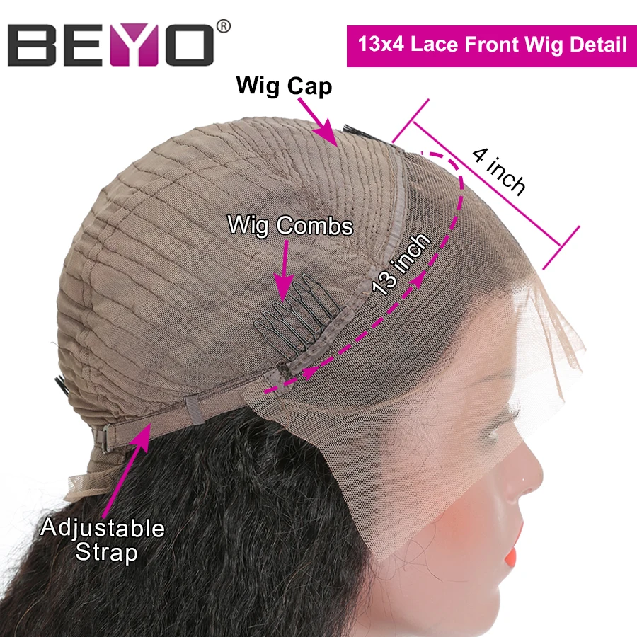 

Brazilian Water Wave Lace Frontal Wig Glueless Lace Front Human Hair Wigs Pre Plucked Brown Lace Front Wig Beyo Remy Wigs 150%