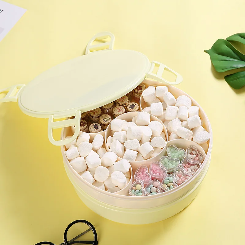 

Домашняя двухслойная коробка для конфет, коробка для хранения с крышкой для гостиной, домашний поднос для закусок и сушеных фруктов