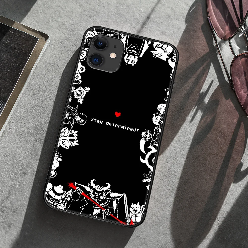 

undertale sans game Phone Case Cover Hull For iphone 5 5s se 2020 6 6s 7 8 12 mini plus X XS XR 11 PRO MAX black Prime Soft