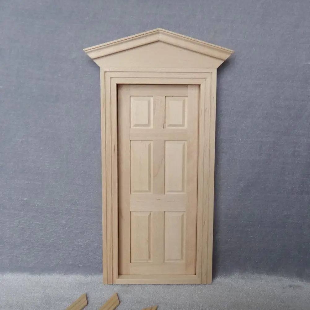 

Wooden Blank 6 Panel Door Model Kids Toy DIY Miniature 1/12 Doll House Decor 6 panel door design modern elements fine texture