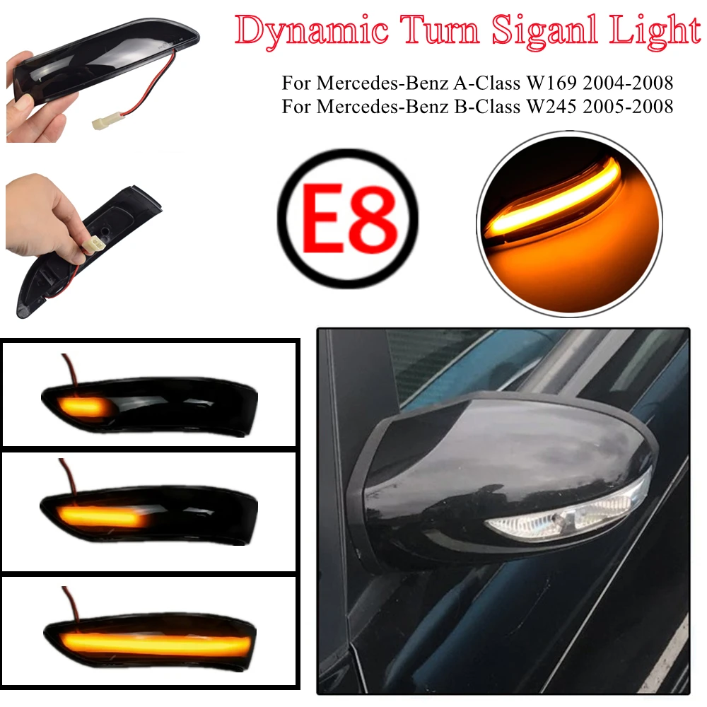 

Новый Лидер продаж для Benz A B Class W169 W245 2004-2008 светодиодный динамический сигнал поворота, боковое зеркало, последовательный указатель поворота