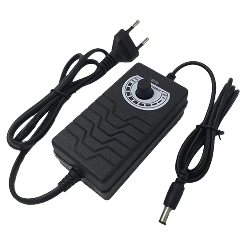 

48W 1-24V 2A 50-60Hz Adjustable Power Adapter for DC 5.5X2.5/2.1mm Power Supply Regulator Switch Governor(EU Plug)