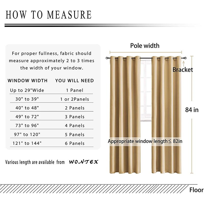 

2pcs Blackout Curtains Room Darkening Thermal Insulated With Grommet Window Curtain For Living Room Dinning Bedroom