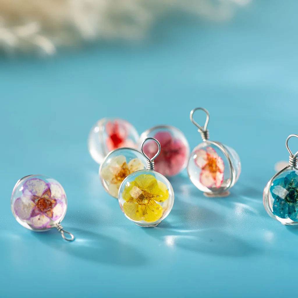 12 #5 шт железная проволока натуральный сушеный цветок со стеклянными бусинами