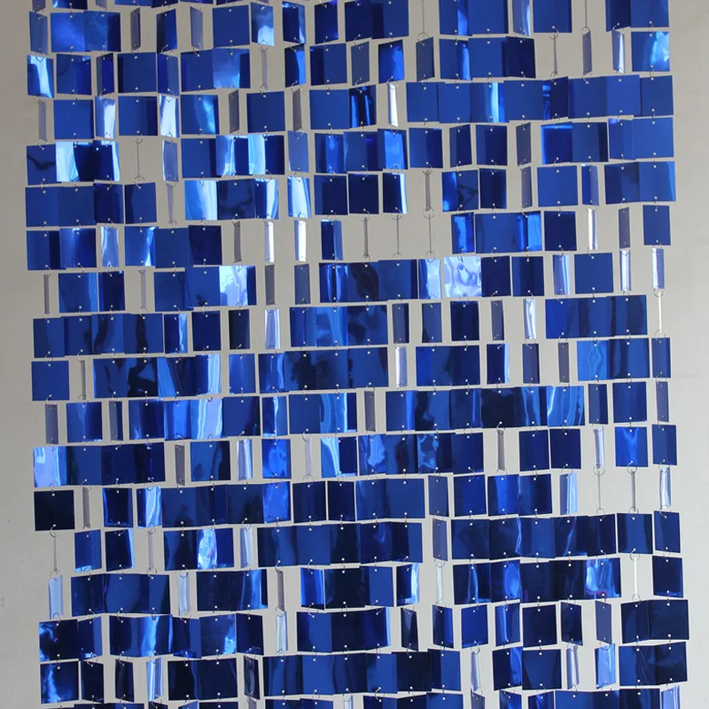 

Shopping malls store Interior Decoration Door Curtains Blue square reflective Sequin Ornaments Living room Home partition