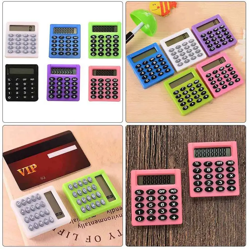 Мультяшный карманный мини-калькулятор 8 цифр дисплея портативный камулятор