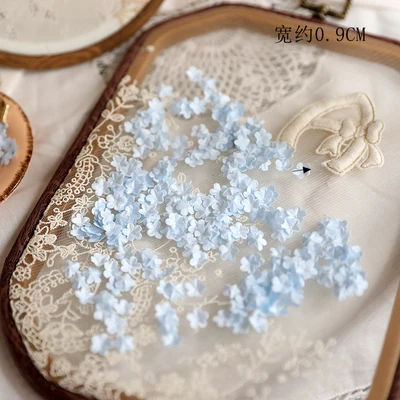 Blue 0.9CM 100 шт/1 упаковка, атласная, 3D, прессованная, Zou, лепесток, цветок, кусок, атласная мини-лента, аксессуары для цветов RS1279 - Цвет: Blue 0.9CM