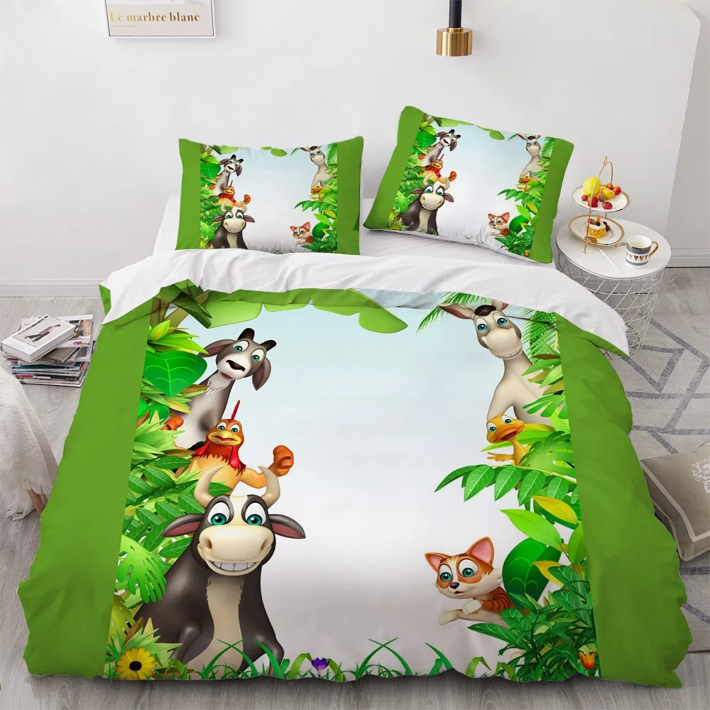 

3D Custom Design Cartoon Quilt Cover Sets Bedclothes Comforther Cover Pillowcase Full Queen Double Single Size White Bed linen