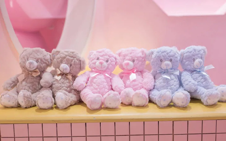 

30cm Romantic Teddy Bear Valentines Day Doll Gift Cute Plush toys Soft sleep doll for children Stuffed Pink Bear