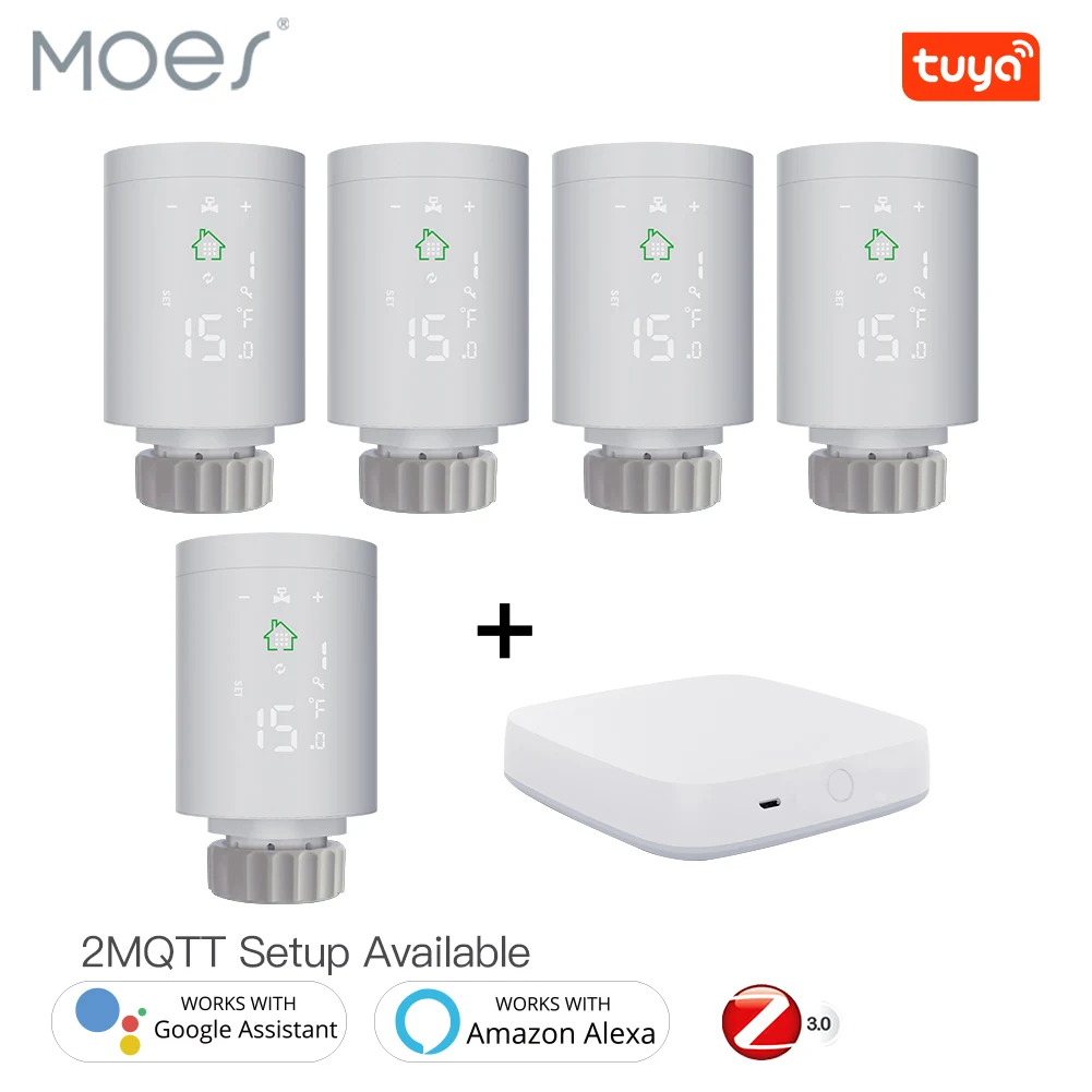 

TRV ZigBee3.0 Smart Radiator Actuator Programmable Thermostatic Radiator Valve Temperature Controller Voice Control via Alexa