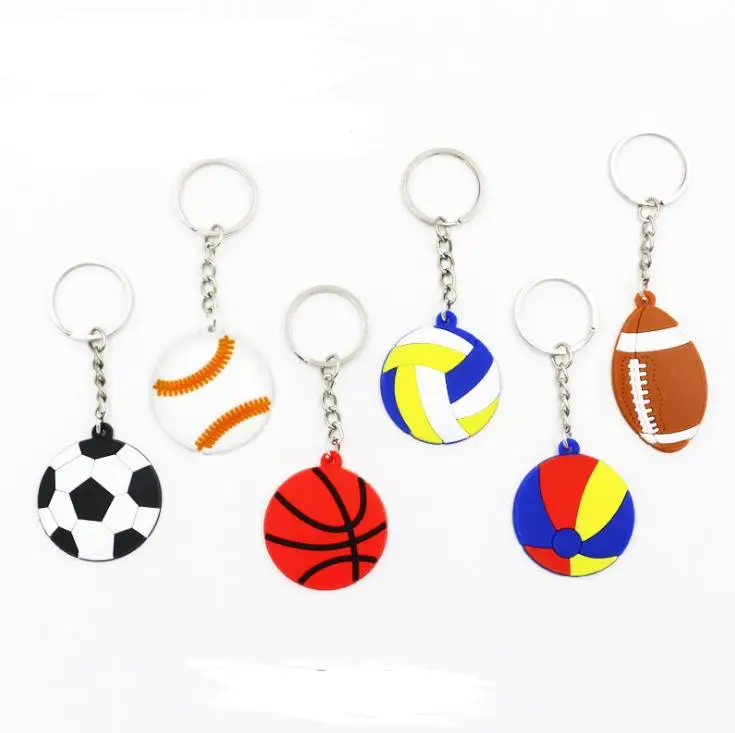 

ПВХ брелок для игры в футбол бейсбол баскетбол волейбол Ключи Кольцо прекрасный портативный пряжка с различными стилями SN3462