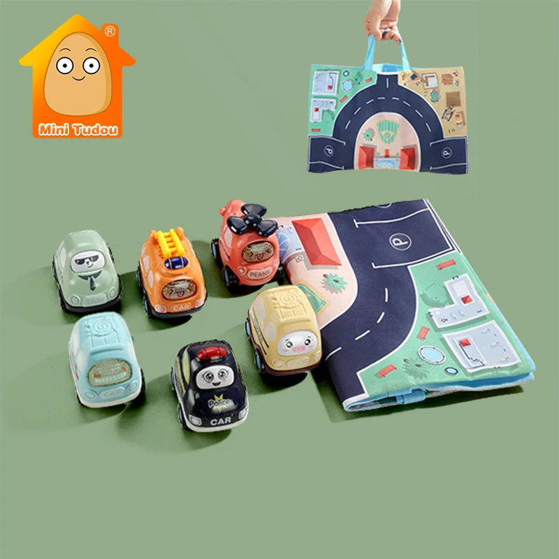 Детская инерционная Автомобильная игрушка мягкая ткань Дорожная карта