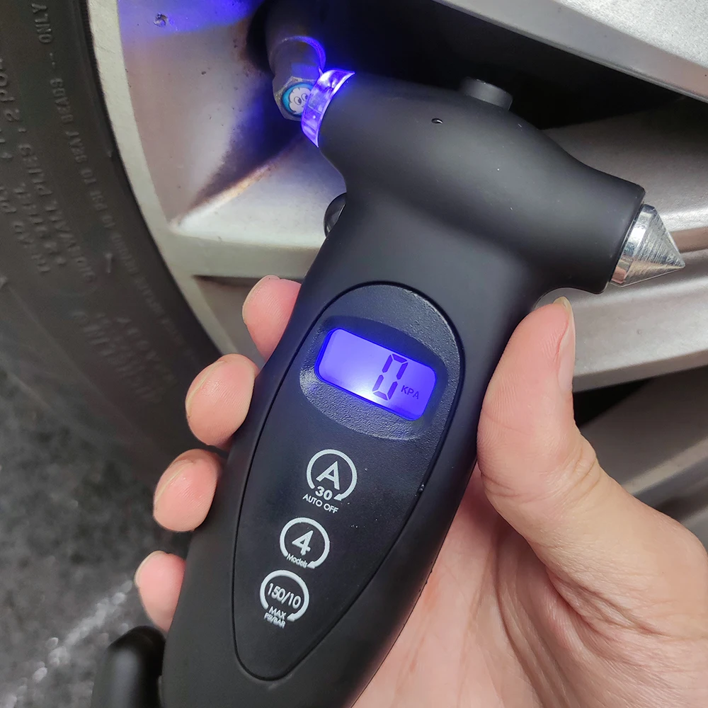 

Тестер барометров с молотком для автомобиля, цифровой манометр с ЖК-дисплеем для автомобильных шин, манометр с подсветкой