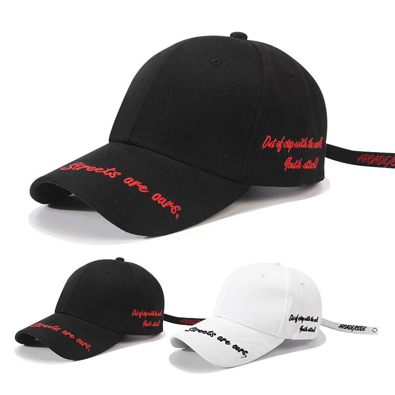 

KPOP Korea Embroidery Baseball Cap Length Strap Hat for Lover
