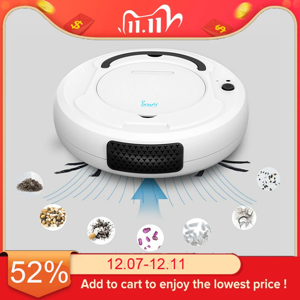 

Smart Vacuum Floor Cleaner 3-in-1 Auto Rechargeable Smart Sweeping Robot 1800Pa Multifunctional Wet Dry Cleaner Sweeping