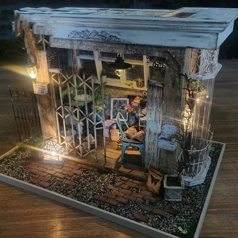 DIY Holz Große Cottage Puppe Haus Kits Miniaturen Casa mit Möbel Irish Villa Puppenhaus Montiert Spielzeug für Erwachsene Weihnachten Geschenk
