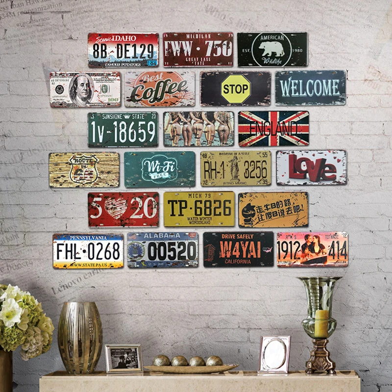 Американский номер автомобиля Лицензия Ретро Металлические оловянные знаки